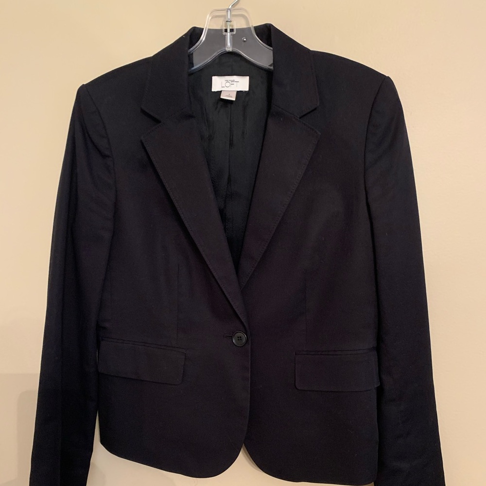 Loft black cotton blazer